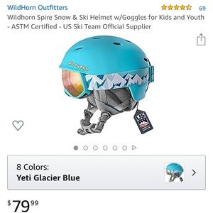 Brand new in box Kid ski helmet with goggle